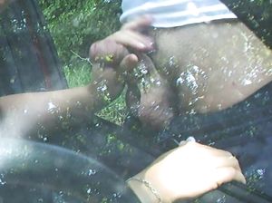 Кристина сосет через окно машины